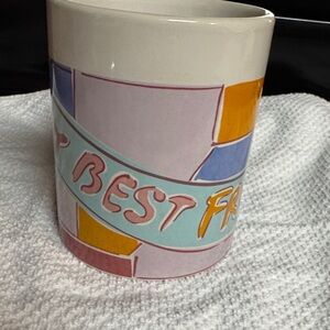 Gibson Pastel 'Best Friend' Mug in Pink, Blue, Mint & Yellow